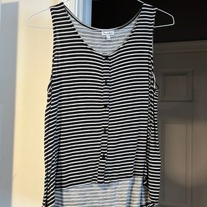 Black and White striped tank top - size large (fits medium too)
